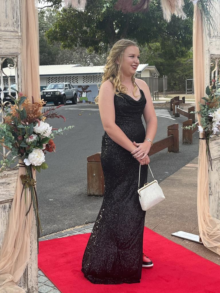 Tara Beal arriving at the Hervey Bay High School formal.