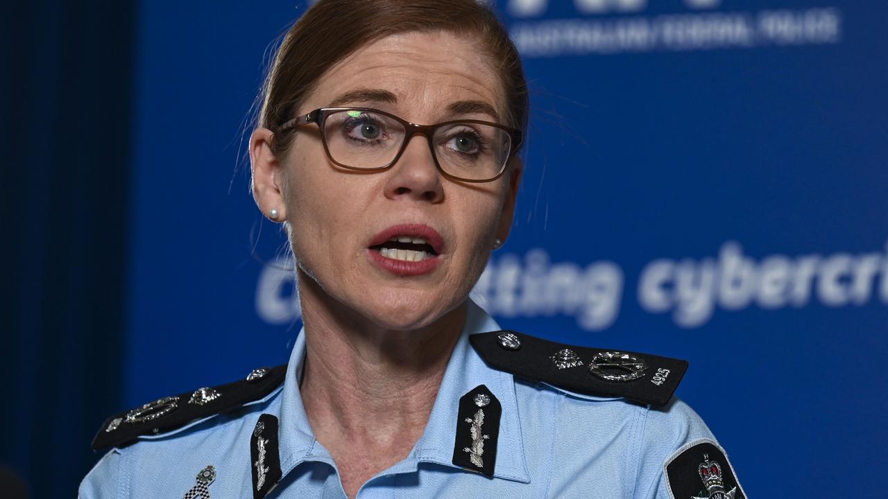 AFP Assistant Commissioner Cyber Command Justine Gough speaks about expanding Operation Guardian to protect Medibank Private customers. Picture: Martin Ollman/NCA NewsWire