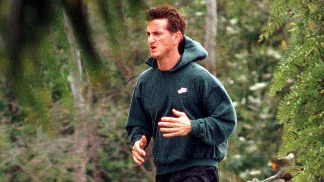 Actor Sean Penn jogging in Port Douglas during break from filming 