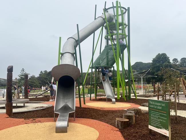 There are mixed thoughts and feelings on the safety of the slide, and many residents have said there should be a longer landing space. Picture: Jack Colantuono