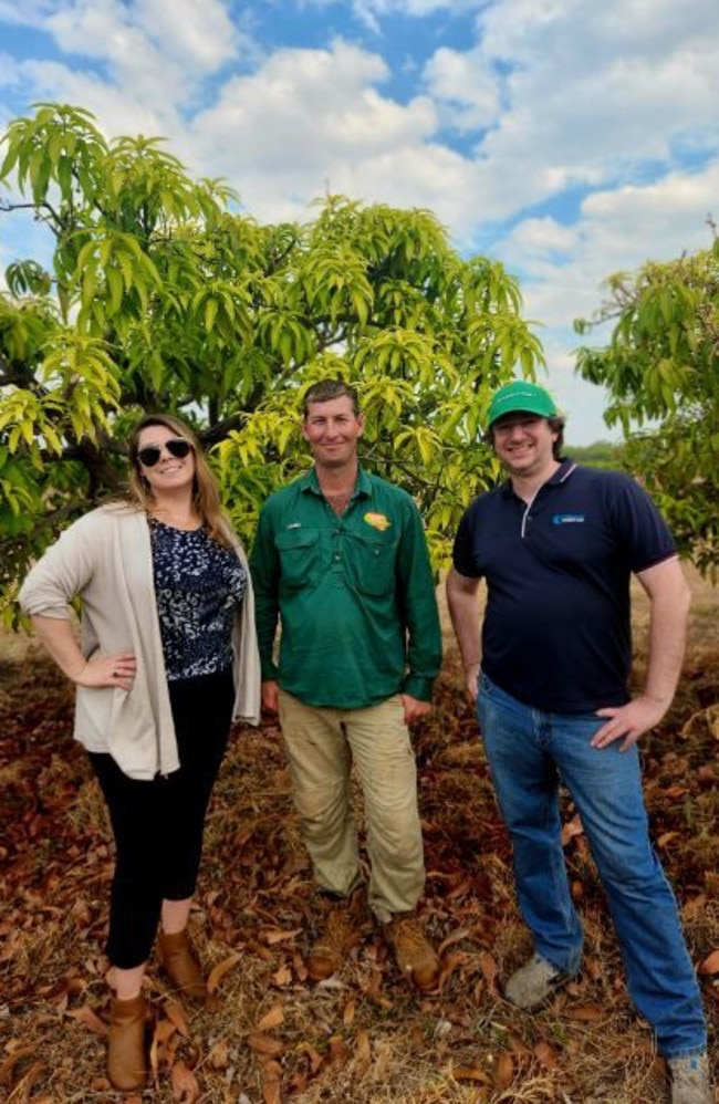 Amanda White, Daniel Niceforo and William Pagnon at the Niceforos’ Katherine farm