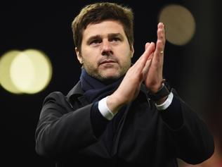 STOKE ON TRENT, ENGLAND - APRIL 18: Mauricio Pochettino manager of Tottenham Hotspur applauds the travelling fans after victory in the Barclays Premier League match between Stoke City and Tottenham Hotspur at the Britannia Stadium on April 18, 2016 in Stoke on Trent, England. (Photo by Michael Regan/Getty Images)