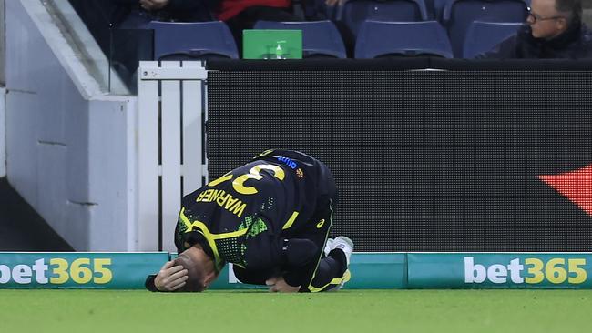 David Warner missed the match after suffering a neck injury in the game two of the T20 International, but is expected to be fine for the World Cup. Picture: Getty Images.