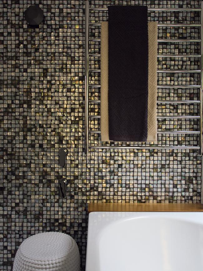 Feature mosaic tiles in the master ensuite. Photos from <i>HomeSpace</i>.