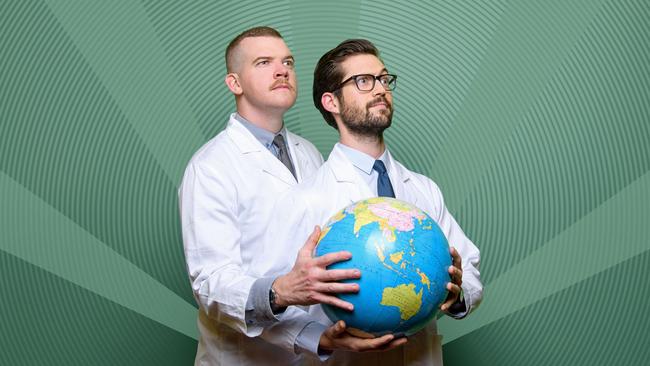 Jordan Prosser and Sam Burns-Warr are armed with gum in their Melbourne Fringe show. Picture: Sarah Walker