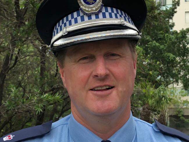 Bankstown Police's Chief Inspector Darren Sly at the press conference. Picture: Lawrence Machado