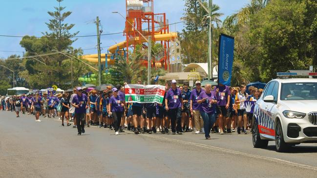 Over 1000 participants took to the streets in Ballina on November 29 to march for positive relationships and to say no to domestic violence. Picture: Andy Garlepp