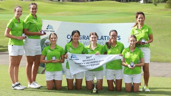 The St. Michael's Wildcats girls' golf team have won their way back into Division One of the Women's Metropolitan Pennant competition, after taking victory in the 2017 Division 2 final. Picture: supplied.