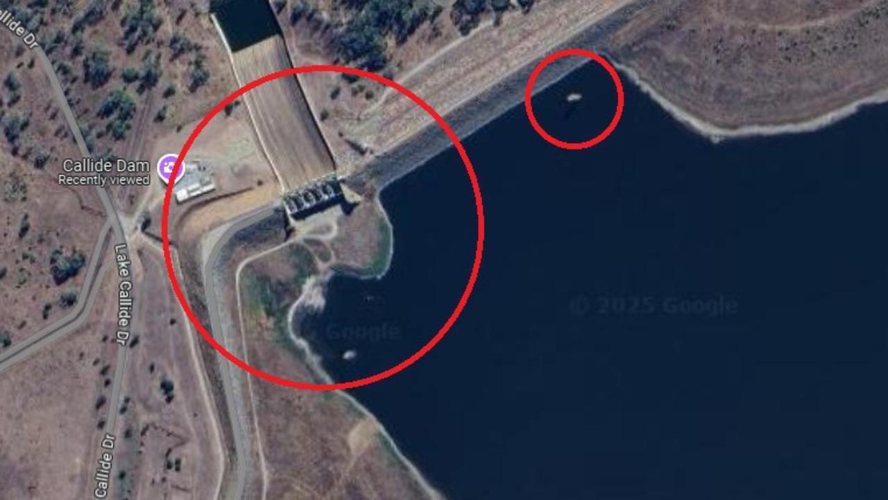 This area of the Callide Dam is restricted access by water of at least 200m as marked by the buoy line or signs. Supplied: Queensland Police Service