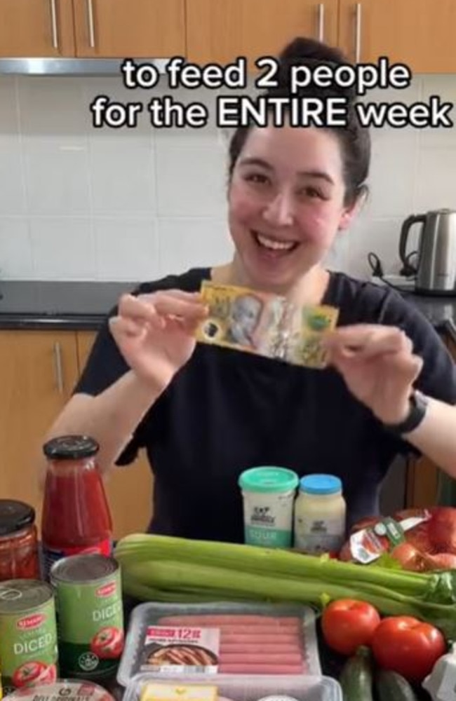 The couple are currently feeding themselves for $50 a week. Picture: Food Inbox/TikTok