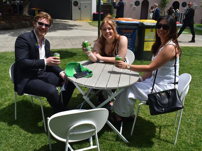 Guests in striking racewear at Penfolds Derby Day at the Flemington Racecourse on Saturday, November 02, 2024: