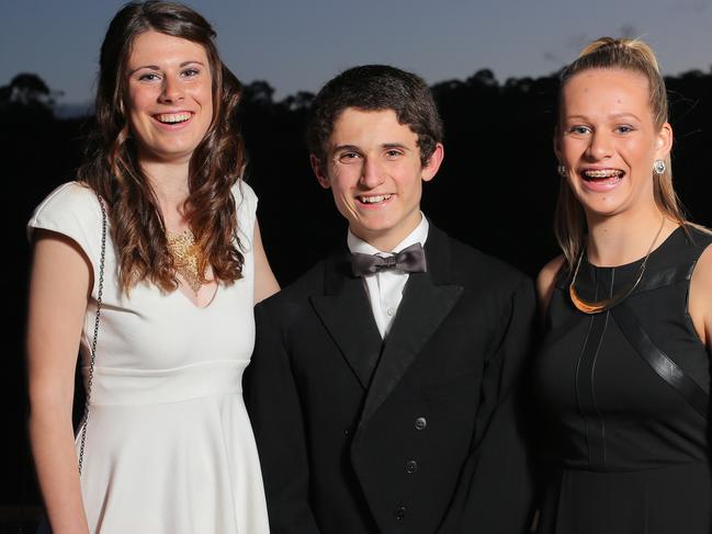 LEAVER'S DINNERS: St. Aloysius Grade 10 leaver's dinner, Glen Albyn Estate, Taroona: Harley Glenn, Dan Prichard and Tamsyn Ayres.