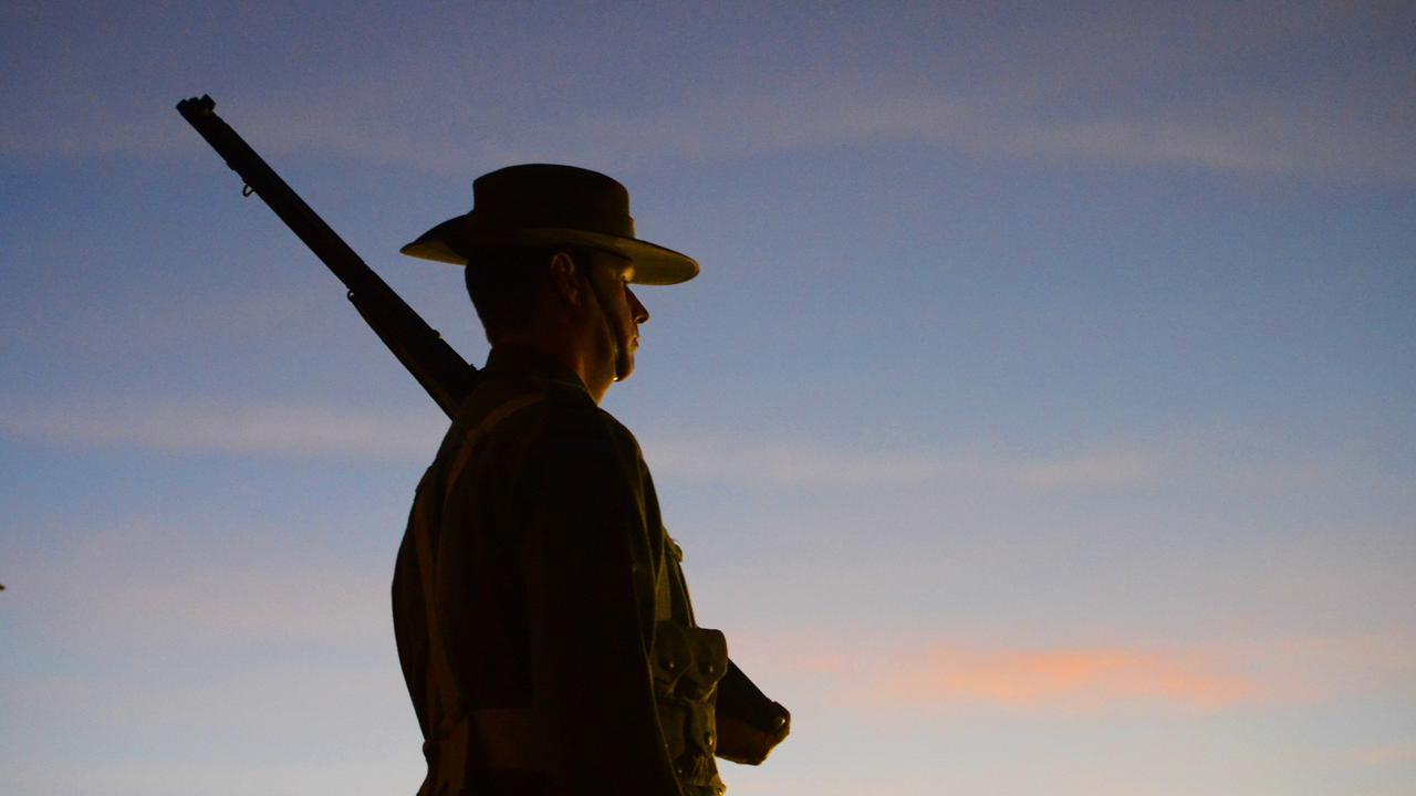 A member of the 9th Div Living History Unit at the Emu Park Anzac Day Dawn Service in 2016.   Photo: Chris Ison / The Morning Bulletin