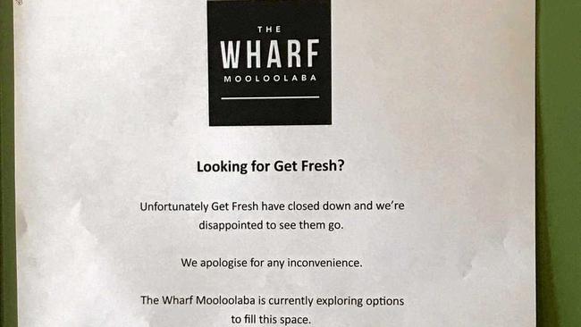 CLOSED: Get Fresh at The Wharf has closed down after less than six months in business. Picture: Nicky Moffat