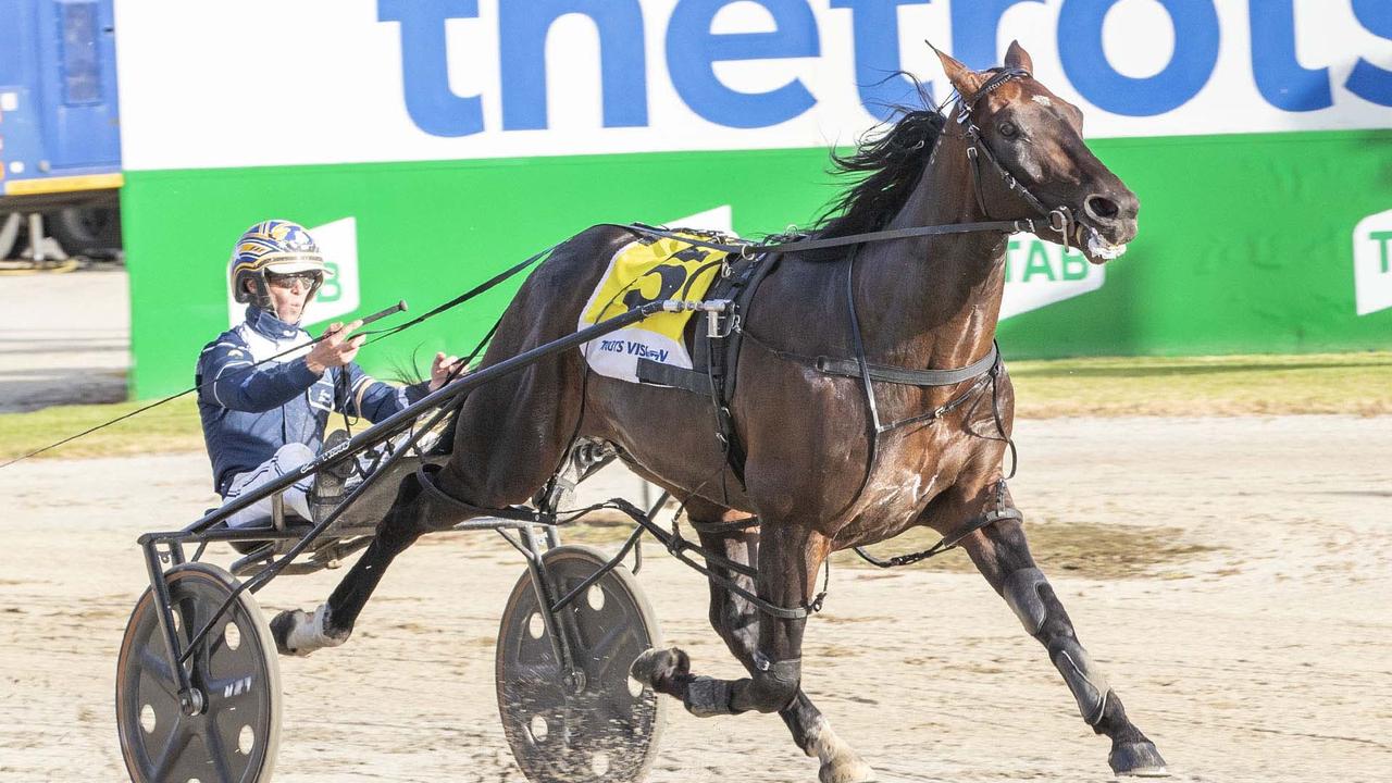 Captain Ravishing and Mark Pitt a runner in Saturday night's The Eureka race at Menangle Park.