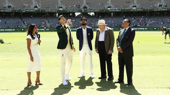 Tim Paine left Kohli sweltering in the Perth sun before the toss. Picture: Getty