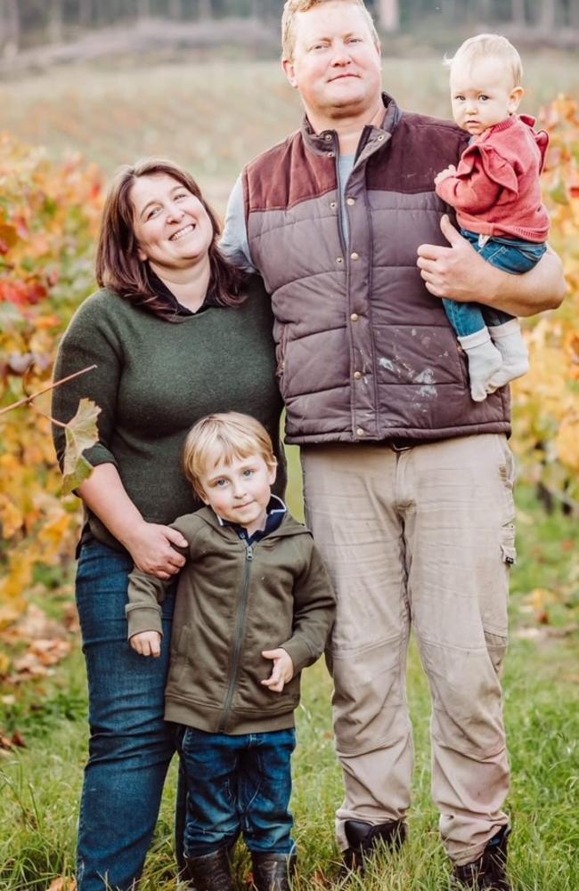 Lara Suitor and Alex Russell with their children Logan Suitor and Audrey Suitor. Picture: Luca Photography