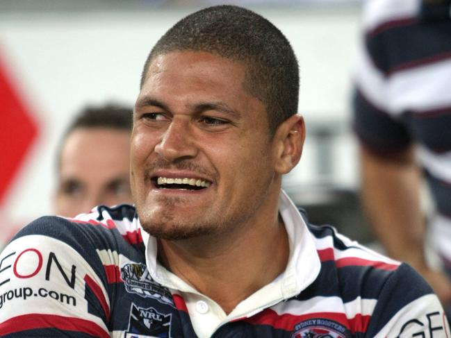 Willie Mason sits on the bench during the Canterbury Bulldogs v Sydney Roosters NRL game at ANZ Stadium in Sydney.