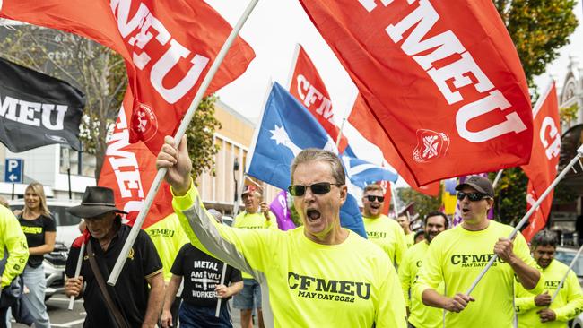 The CFMEU is a misfit in the modern progressive Labor Party, a throwback to an earlier, masculine age of less inclusive workplaces and misogyny on an industrial scale, writes Nick Cater. Picture: Kevin Farmer