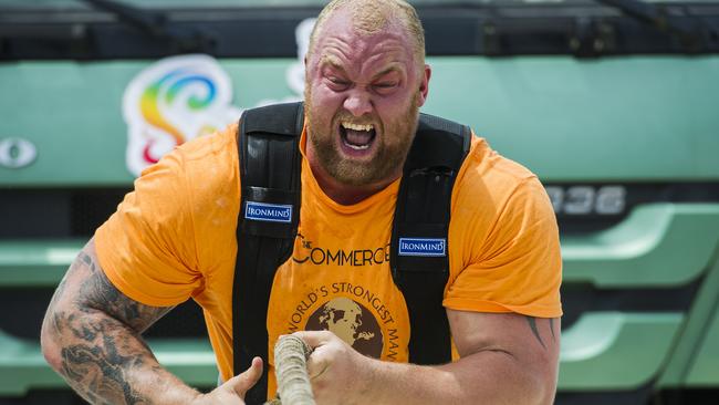 Hafthor Bjornsson competing at the World’s Strongest Man competition.