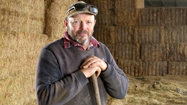 Willow Creek dairy farmer Wes Hurrell has to get hay from Western Australian, at a great cost, because the rain has come too late. Picture: Dean Martin