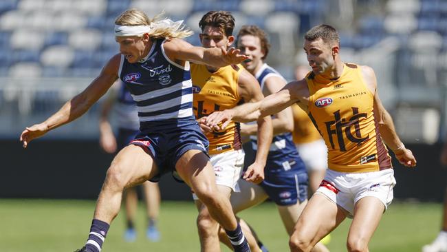 Bailey Smith set tongues wagging in a practice match with the Cats. Picture: Michael Klein