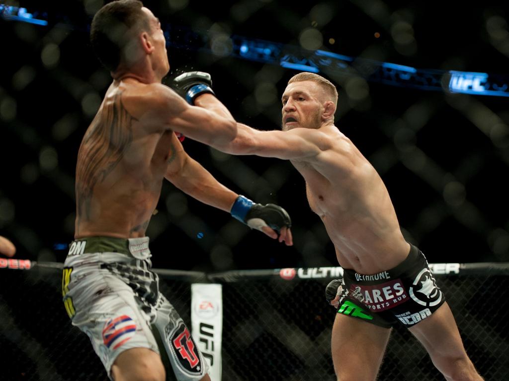 Conor McGregor beat Max Holloway in Boston in 2013. Picture: Colm O'Molloy/The Boston Globe/Getty Images