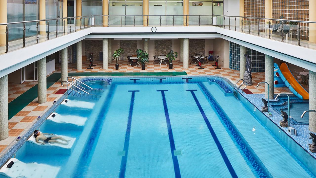 The huge indoor swimming pool at the Changwangsan Hotel was first opened in 1975. Picture: Nicole Reed Photography