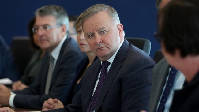 Leader of the Opposition Anthony Albanese during a full shadow ministry meeting in Perth on Tuesday. Picture: Richard Wainwright/AAP