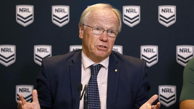 Former Queensland Premier and ARLC chairman Peter Beattie likens Peter V’landys to the late Prime Minister Bob Hawke for his negotiation skills. Picture: AAP Image/Chris Pavlich