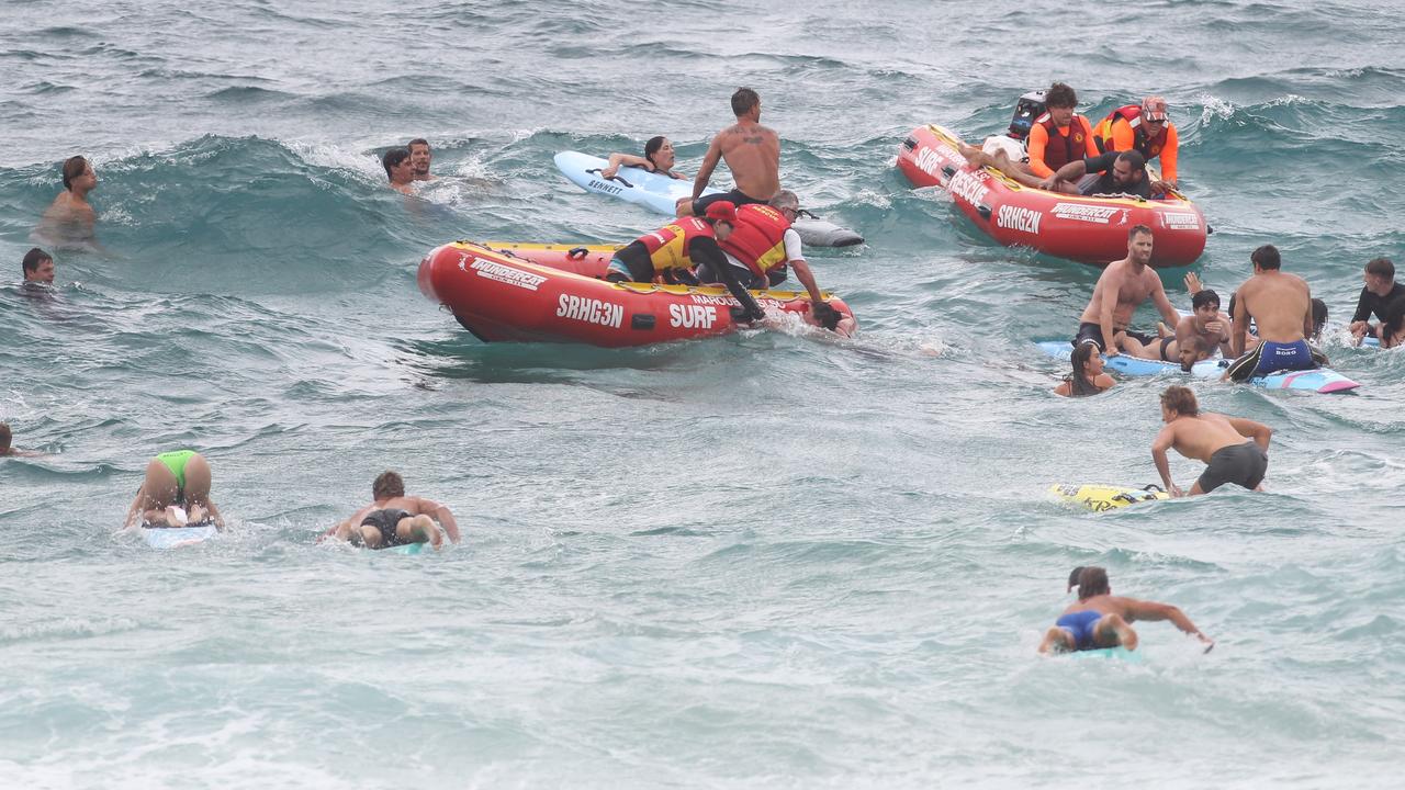 The mass rescue at Maroubra beach. Picture: Supplied