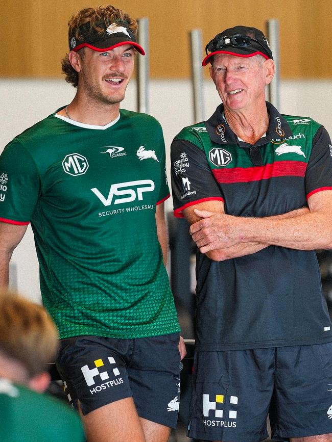 South Sydney coach Wayne Bennett and Campbell Graham. Pic: Instagram