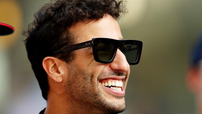 The always smiling Daniel Ricciardo has hatched a plot. Picture: Getty Images