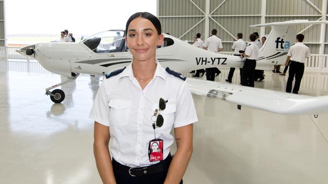 Student pilot Beth Acton. Official opening of Qantas Group Pilot Academy at Wellcamp Airport. Wednesday, 29th Jan, 2020.