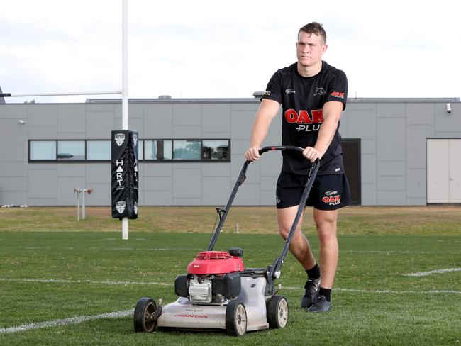 Penrith Panthers player Mitch Kenny started the year as one of the Panthers’ gardeners. Picture by Damian Shaw