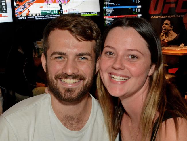 Matteo Rowse and Paris Cargill at Australia Day celebrations at Cavill Hotel, Surfers Paradise. Picture: Regina King