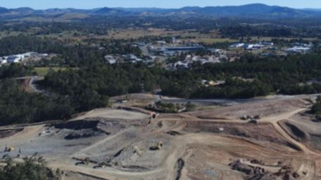 New drone images show the progress of the of the $1 billion, 26km final section of the Gympie Bypass from Woondum to Curra, as seen from East Deep Creek on June 17. Pictures: Josh Preston