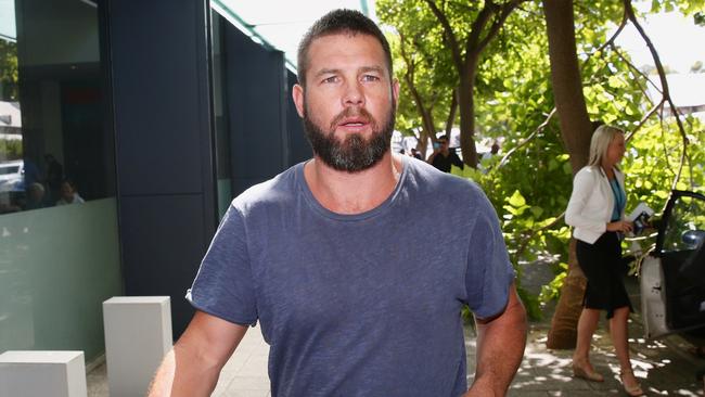 Ben Cousins outside the Fremantle Magistrates Court in January 2017.