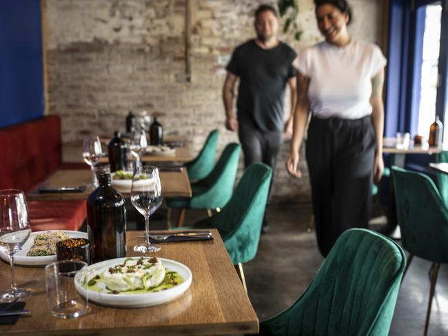 South Hobart’s new Lupin wine bar with its velvet banquettes and well-curated wine list adds some evening vibrance to the Cascade Road brunch strip. Picture: Eddie Safarik