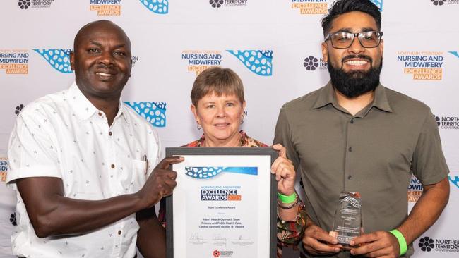 Team Excellence Award winners Mens Health Team Outreach Team. The 2025 NT Nursing and Midwifery Excellence Awards were held at Mindil Beach Casino Resort, Darwin, on May 10. Picture: Supplied/Georgia Politis.
