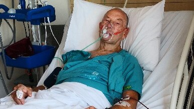 Eddie Rivers, 78, of Dee Why, at Northern Beaches Hospital. Picture: Supplied.