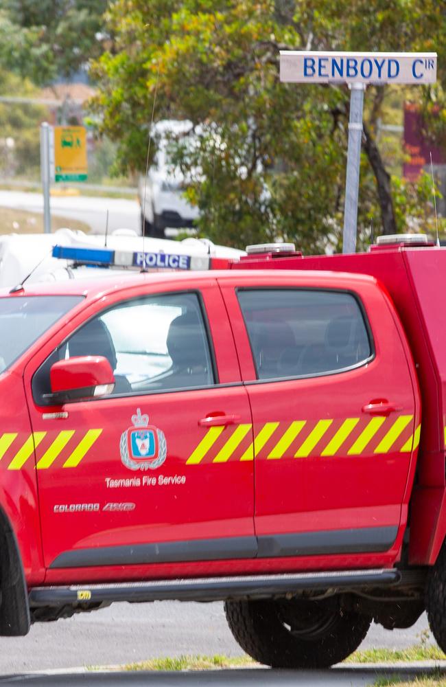 Emergency services on the scene at a house fire in Rokeby. Picture: Linda Higginson