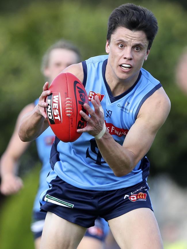 Jack Stephens in action for Sturt at Peter Motley Oval. Picture Sarah Reed