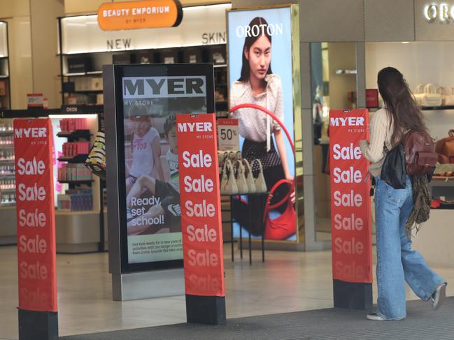 Myer is having a massive mid-year stock take sale. Picture: NewsWire/ David Crosling