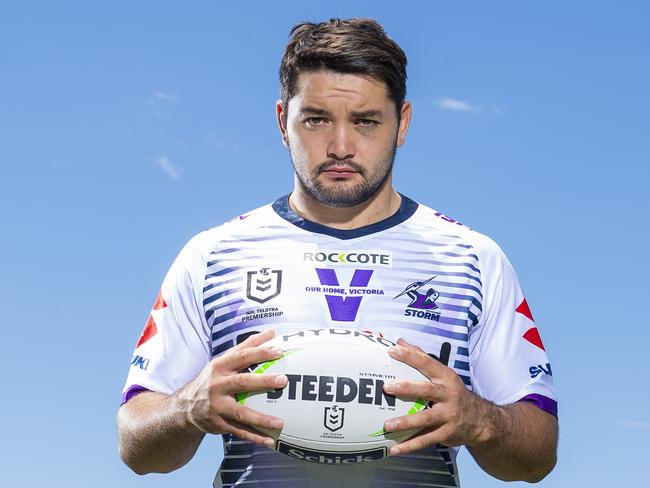 SUNSHINE COAST, AUSTRALIA - OCTOBER 19: Brandon Smith poses for a photo before a Melbourne Storm NRL training session at Sunshine Coast Stadium on October 19, 2020 in Sunshine Coast, Australia. (Photo by Bradley Kanaris/Getty Images)