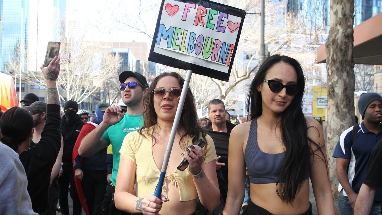 Protestors hit the streets of Melbourne. Picture: Matrix Pictures