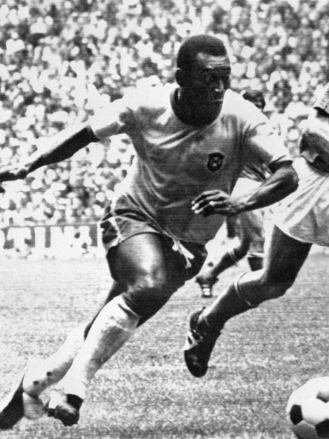 Pele in action during the 1070 World Cup final. Picture: STAFF / AFP