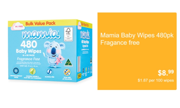 aldi baby wipes box