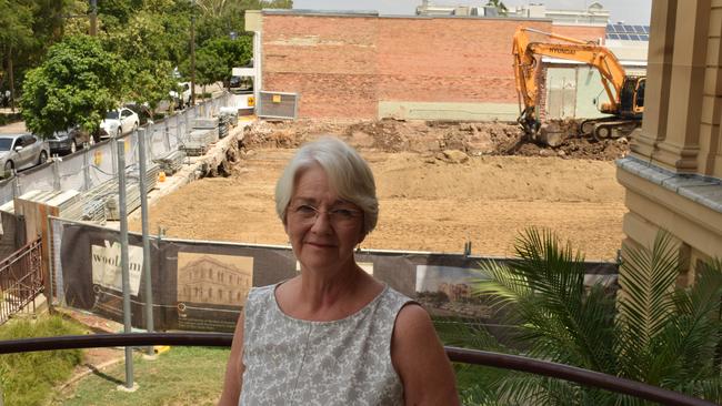 Mayor Margaret Strelow overlooks the foundations work undergoing at the newly named Rockhampton Museum of Art site.