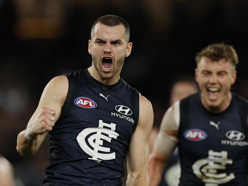 Brodie Kemp stayed at Carlton after fielding interest from St Kilda during the trade period. Picture: Michael Klein